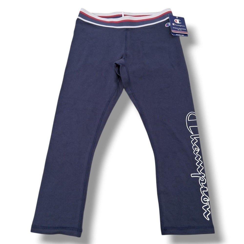 Champion Small Womens Heritage Capri Leggings Blue Coquette Athleisure NWT